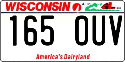 WI license plate 165OUV