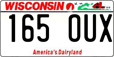 WI license plate 165OUX