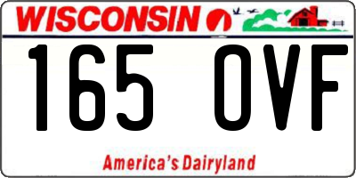WI license plate 165OVF