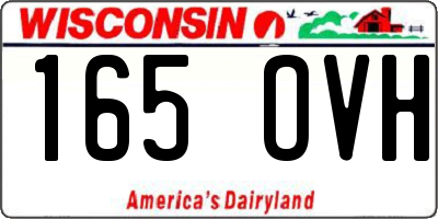 WI license plate 165OVH