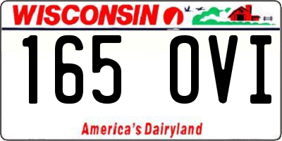 WI license plate 165OVI