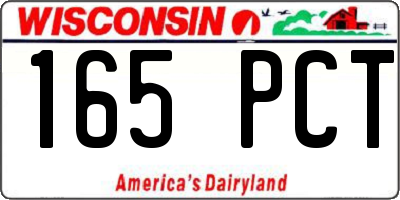 WI license plate 165PCT