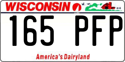 WI license plate 165PFP