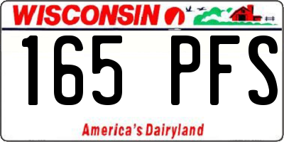 WI license plate 165PFS