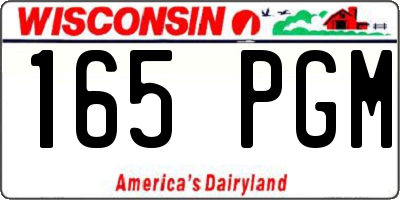 WI license plate 165PGM