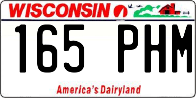 WI license plate 165PHM