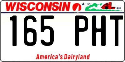 WI license plate 165PHT