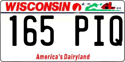 WI license plate 165PIQ
