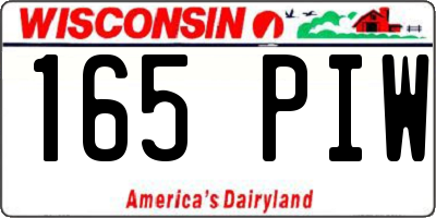 WI license plate 165PIW
