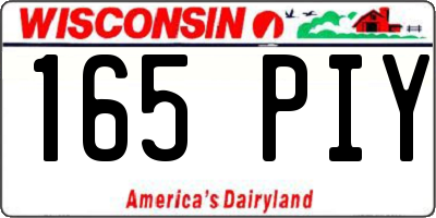 WI license plate 165PIY