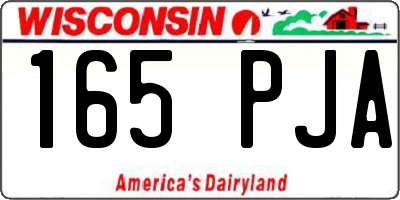 WI license plate 165PJA