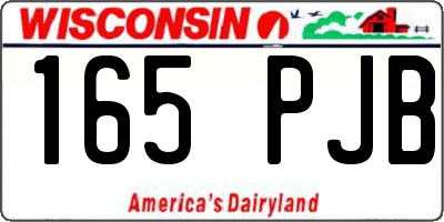 WI license plate 165PJB