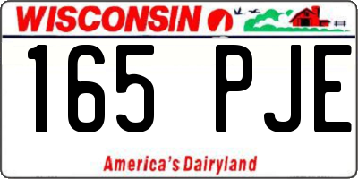 WI license plate 165PJE