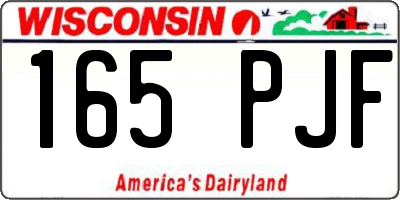 WI license plate 165PJF