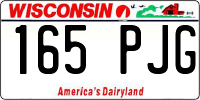WI license plate 165PJG