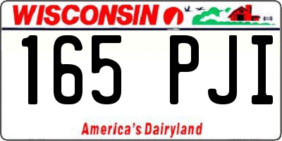 WI license plate 165PJI