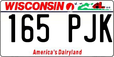 WI license plate 165PJK