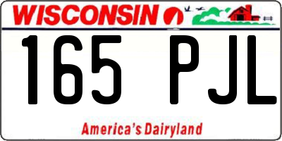 WI license plate 165PJL