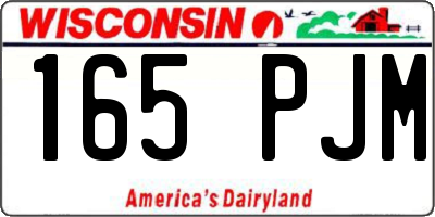 WI license plate 165PJM