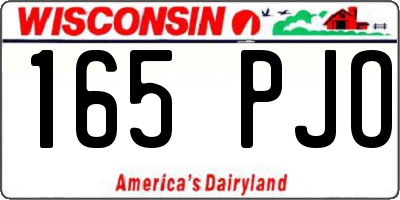 WI license plate 165PJO