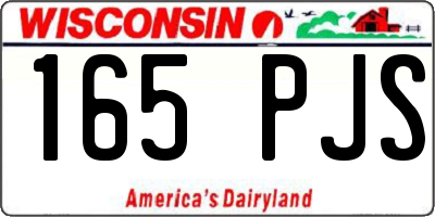 WI license plate 165PJS