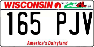 WI license plate 165PJV