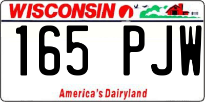WI license plate 165PJW