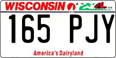 WI license plate 165PJY