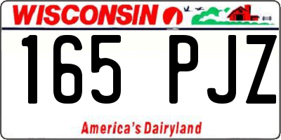 WI license plate 165PJZ