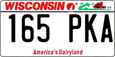 WI license plate 165PKA