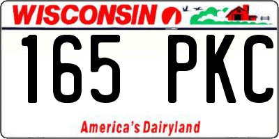 WI license plate 165PKC