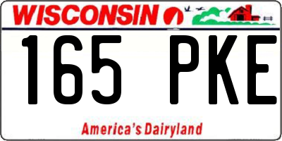 WI license plate 165PKE