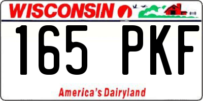 WI license plate 165PKF
