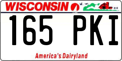 WI license plate 165PKI