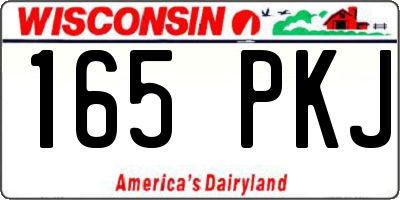 WI license plate 165PKJ