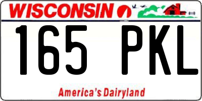 WI license plate 165PKL