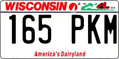 WI license plate 165PKM