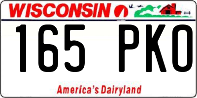 WI license plate 165PKO