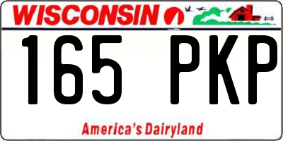 WI license plate 165PKP