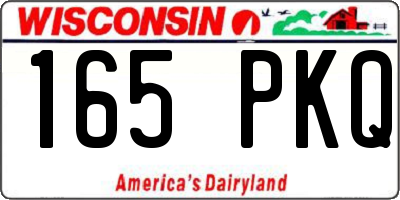 WI license plate 165PKQ