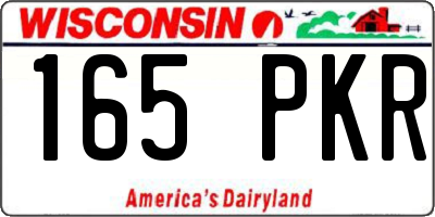 WI license plate 165PKR