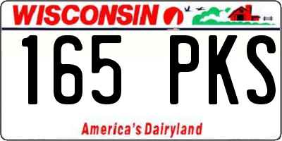 WI license plate 165PKS