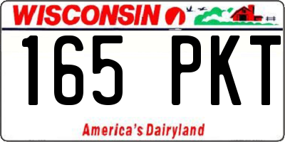 WI license plate 165PKT