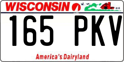 WI license plate 165PKV