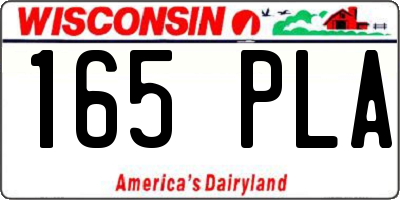 WI license plate 165PLA