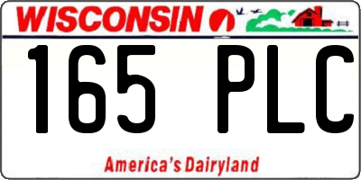 WI license plate 165PLC