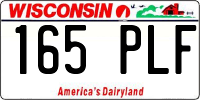 WI license plate 165PLF