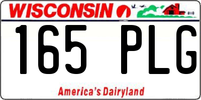 WI license plate 165PLG