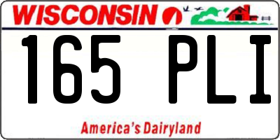 WI license plate 165PLI