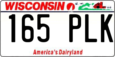 WI license plate 165PLK